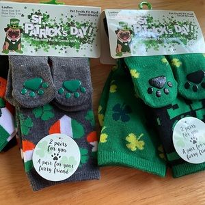 St. Patrick's Dog & Owner Matching Socks Set 3 pair